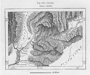 Bhamo or Banmaw in the Kachin State of Myanmar (Burma), 1880s MAP