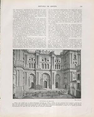 Seller image for Historia de Espaa lamina 147: Catedral de Malaga for sale by EL BOLETIN
