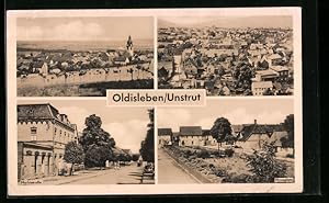 Ansichtskarte Oldisleben /Unstrut, Teilansicht, Marktstrasse, Hinzeplatz
