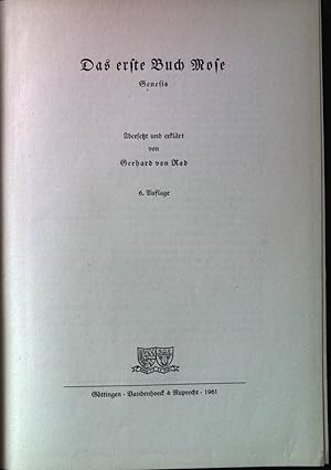 Imagen del vendedor de Das erste Buch Mose: Genesis. Das alte Testament Deutsch; neues Gttinger Bibelwerk; Teilband 2/4. a la venta por books4less (Versandantiquariat Petra Gros GmbH & Co. KG)