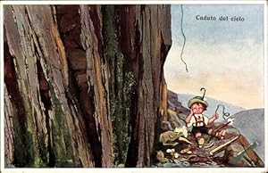 Bild des Verkufers fr Knstler Ansichtskarte / Postkarte Seil von einem Bergsteiger ist gerissen - Tuck Sommerurlaub im Gebirge Nr. 985 zum Verkauf von akpool GmbH