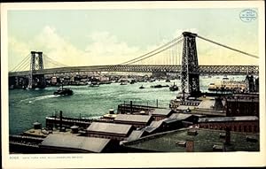 Bild des Verkufers fr Ansichtskarte / Postkarte New York City USA, Stadt und Williamsburg Bridge zum Verkauf von akpool GmbH