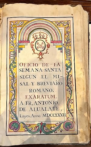 Bild des Verkufers fr Oficio de la Semana Santa segn el Misal y Breviario Romano. . zum Verkauf von Librera Astarloa