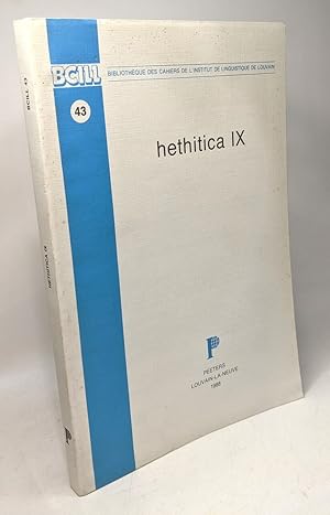 Imagen del vendedor de Hethitica IX a la venta por crealivres