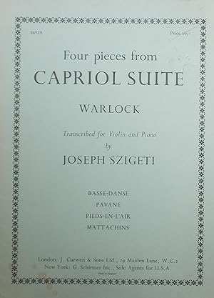 Seller image for Four Pieces from Capriol Suite, Transcribed for Violin and Piano by Joseph Szigeti for sale by Austin Sherlaw-Johnson, Secondhand Music