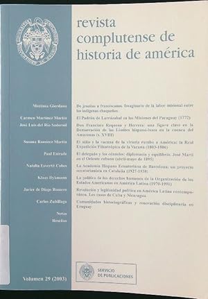 Bild des Verkufers fr Revista complutense de historia de America vol. 29/2003 zum Verkauf von Librodifaccia