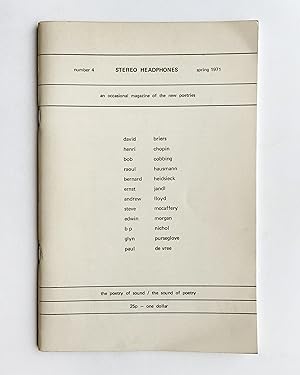 Immagine del venditore per Stereo Headphones No. 4 Spring 1971 An Occasional Magazine of the New Poetries venduto da William Allen Word & Image