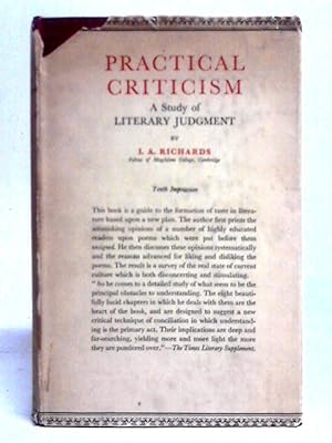 Imagen del vendedor de Practical Criticism: A Study Of Literary Judgment a la venta por World of Rare Books