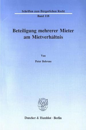 Seller image for Beteiligung mehrerer Mieter am Mietverhltnis. for sale by BuchWeltWeit Ludwig Meier e.K.