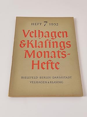 Imagen del vendedor de Velhagen & Klasings Monatshefte - Heft 7/1952 a la venta por BcherBirne