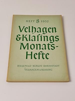 Imagen del vendedor de Velhagen & Klasings Monatshefte - Heft 8/1952 a la venta por BcherBirne