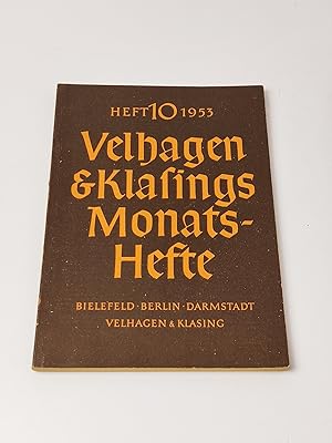 Imagen del vendedor de Velhagen & Klasings Monatshefte - Heft 10/1953 a la venta por BcherBirne