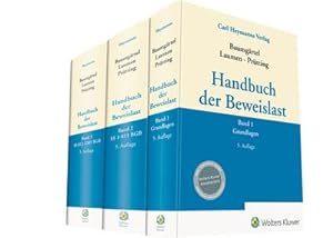 Seller image for Handbuch der Beweislast. Band 01 - 03. 3 Bnde for sale by BuchWeltWeit Ludwig Meier e.K.