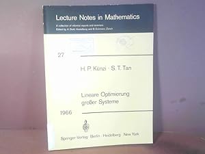 Bild des Verkufers fr Lineare Optimierung groer Systeme. (= Lecture Notes in Mathematics, Band 27). zum Verkauf von Antiquariat Deinbacher