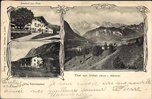 Ansichtskarte / Postkarte Thal von Unken Salzburg, Blick von Melleck, Villa Fahrmbacher, Gasthof ...