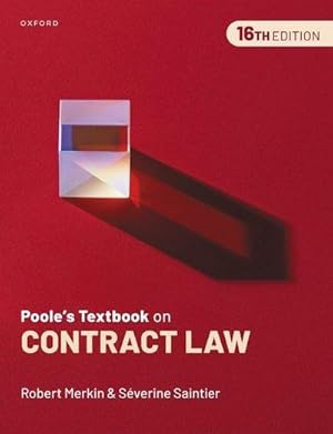 Bild des Verkufers fr Poole's Textbook on Contract Law zum Verkauf von AHA-BUCH GmbH