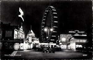 Bild des Verkufers fr Ansichtskarte / Postkarte Wien 2. Leopoldstadt, Prater Riesenrad bei Nacht, Kino zum Verkauf von akpool GmbH