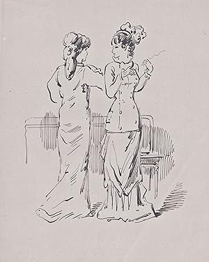 Imagen del vendedor de (Two elegantly dressed French women) / Frauen femmes / Kostme costumes a la venta por Antiquariat Steffen Vlkel GmbH