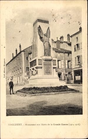 Bild des Verkufers fr Ansichtskarte / Postkarte Mirecourt Lorraine Vosges, Denkmal fr die Toten des Ersten Weltkriegs zum Verkauf von akpool GmbH