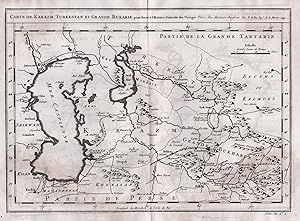 "Carte de Karazm, Turkestan et Grande Bukarie" - Caspian Sea Turkmenistan Aral Sea Uzbekistan Kaz...