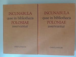 Bild des Verkufers fr Incunabula quae in bibliothecis poloniae asservantur (incomplete in 2 volumes). Out of the series "Bibliotheca nationalis Polona." zum Verkauf von Wissenschaftliches Antiquariat Zorn