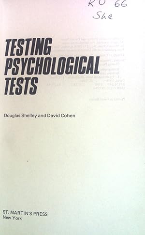 Bild des Verkufers fr Testing Psychological Tests. zum Verkauf von books4less (Versandantiquariat Petra Gros GmbH & Co. KG)