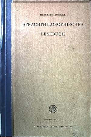 Bild des Verkufers fr Sprachphilosophisches Lesebuch. zum Verkauf von books4less (Versandantiquariat Petra Gros GmbH & Co. KG)