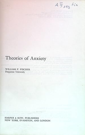 Seller image for Theories of Anxiety. for sale by books4less (Versandantiquariat Petra Gros GmbH & Co. KG)