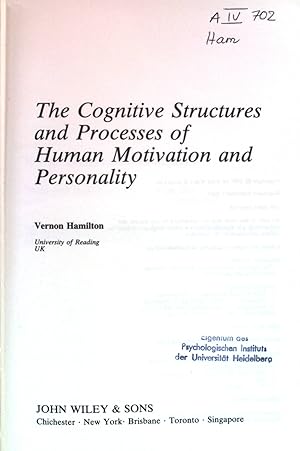 Seller image for The Cognitive Structures and Processes of Human Motivation and Personality. for sale by books4less (Versandantiquariat Petra Gros GmbH & Co. KG)