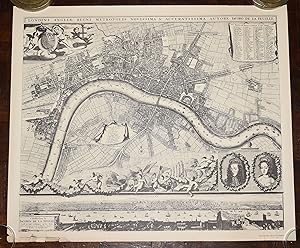 Seller image for Londini Angliae Regni Metropolis Delineatio Novissima & Accuratissima Autore Jacobo de la Feuille Vintage 1960&apos;s reproduction map for sale by PROCTOR / THE ANTIQUE MAP & BOOKSHOP
