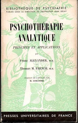 Imagen del vendedor de Psychothrapie analytique. Principes et applications a la venta por L'ivre d'Histoires