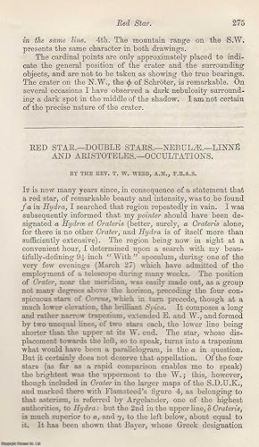 Imagen del vendedor de Red Star.-Double Stars.-Nebulae.-Linne & Aristoteles.-Occultations. An original uncommon article from the Intellectual Observer, 1867. a la venta por Cosmo Books