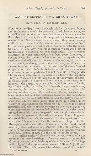 Imagen del vendedor de Ancient Supply of Water to Towns in Rome. An original uncommon article from the Intellectual Observer, 1867. a la venta por Cosmo Books