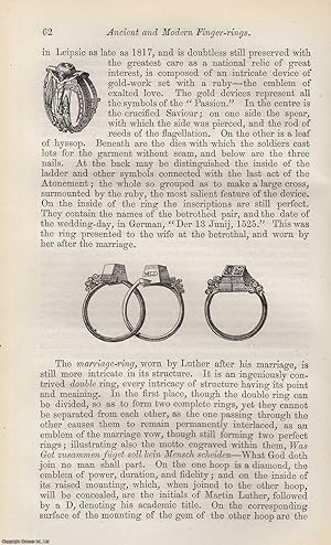 Imagen del vendedor de Ancient and Modern Finger-Rings. An original uncommon article from the Intellectual Observer, 1862. a la venta por Cosmo Books