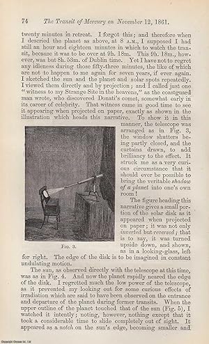 Image du vendeur pour The Transit of Mercury on Nov. 12, 1861. An original uncommon article from the Intellectual Observer, 1862. mis en vente par Cosmo Books