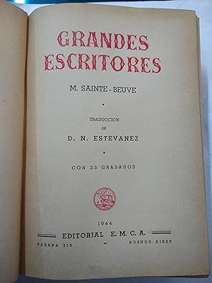Seller image for Grandes escritores for sale by Libros nicos