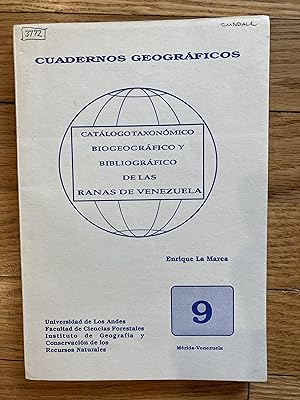 CATALOGO TAXONOMICO BIOGEOGRAFICO Y BIBLIOGRAFICO DE LAS RANAS DE VENEZUELA