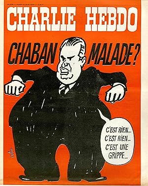 "CHARLIE HEBDO N°178 du 15/4/1974" CABU : CHABAN MALADE ?