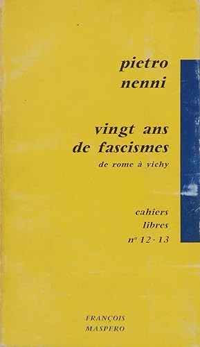 Imagen del vendedor de Vingt ans de fascismes (de Rome  Vichy) a la venta por FABRISLIBRIS