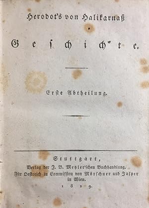 Herodot`s von Harlikarnaß Geschichte, übersetzt von Adolf Schöll. 9 Bücher in 3 Bänden. (komplett).