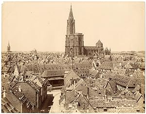 France, panorama de Strasbourg, cathédrale Notre-Dame