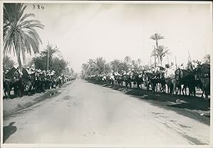 Maroc, Marrakech, Cavaliers Glaouï au Passage du Cortège Présidentiel