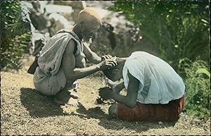 Cim, Maroc, Scènes et Types du Maroc. Coiffeur Marocain au travail