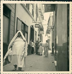 Maroc, Tanger, Rue, ca.1950, Vintage silver print