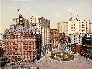 États-Unis, New York, New York City, Bowling Green and Lower Broadway.