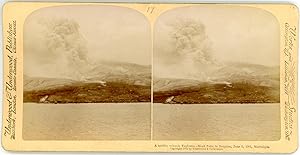 Stereo, Martinique, a terrible volcanic explosion, Mont Pelée in eruption