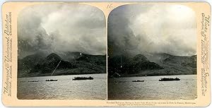 Stereo, Martinique, terrified refuggees, fleeingin boats from Mont Pelée, en route to Fort de France