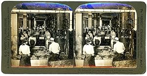 Stereo, USA, Chicago, Swift&Co's. packing house, making link sausages