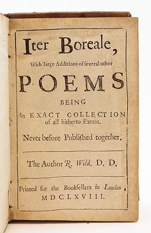 ITER BOREALE, WITH LARGE ADDITIONS OF SEVERAL OTHER POEMS BEING AN EXACT COLLECTION OF ALL HITHER...