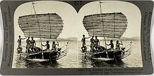 Keystone, Stéréo, Natives of New Guinea in picturesque sailing craft